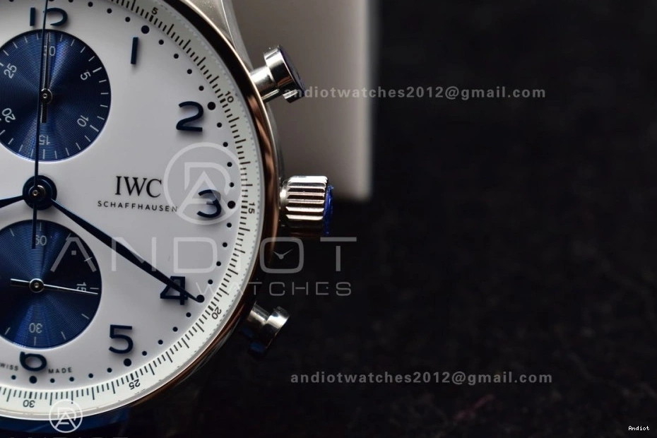 A69355 Leather ZF Dial White 1:1 on Best Blue Portuguese Strap IW371620 Edition Blue Chrono 1115